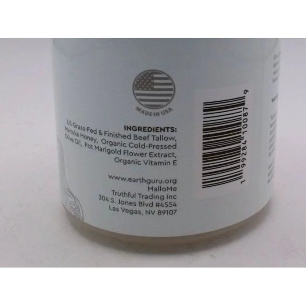 Earth Guru - Whipped Tallow Honey Balm, 8 Oz, BRAND NEW , SEALED